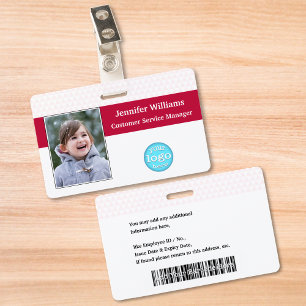 Badge Carte d'identité personnalisée pour les employés a