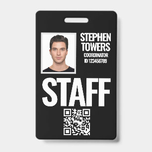 Badge Carte d'identité personnelle du personnel de l'évé