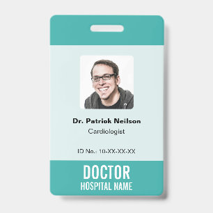 Badge Carte d'identité photo de clinique hospitalière mé