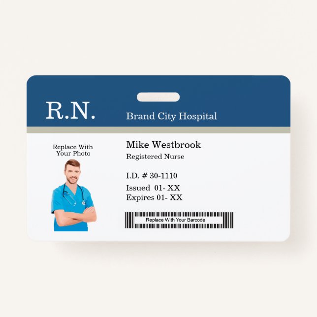 Badge Carte d'identité photo du personnel Médicale Insig (Devant)
