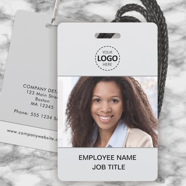 Badge Carte d'identité photo et logo télécharger employé (Créateur téléchargé)