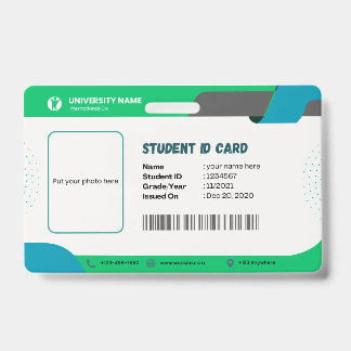 Badge Carte d'identité pour l'université