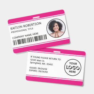Badge Carte d'identité professionnelle à code-barres ave