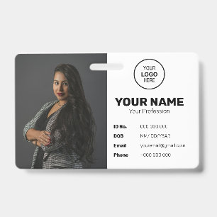 Badge Carte d'identité professionnelle avec code-barres 