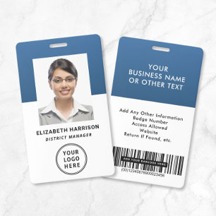 Badge Carte d'identité professionnelle avec code-barres 