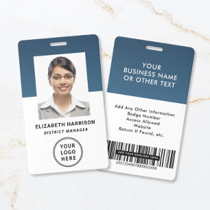 Badge Carte d'identité professionnelle avec code-barres 