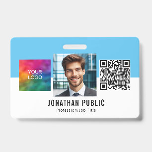 Badge Carte d'identité professionnelle avec code QR et l