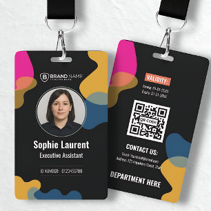 Badge Carte d'identité professionnelle avec des formes o