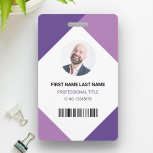 Badge Carte d'identité professionnelle avec nom et photo