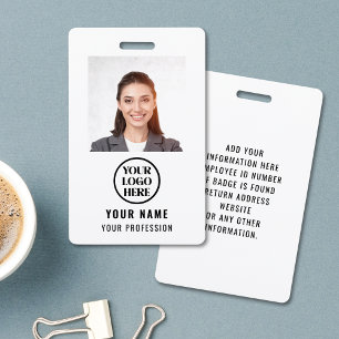 Badge Carte d'identité professionnelle avec photo de l'e