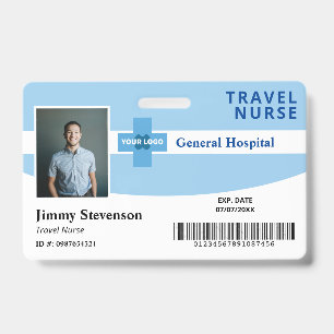 Badge Carte d'identité professionnelle de l'hôpital Bleu