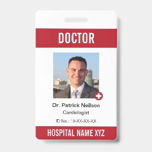 Badge Carte d'identité professionnelle de l'hôpital de l