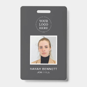 Badge Carte d'identité professionnelle grise pour employ