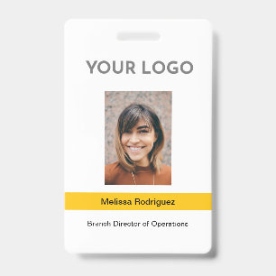 Badge Carte d'identité professionnelle jaune pour les em