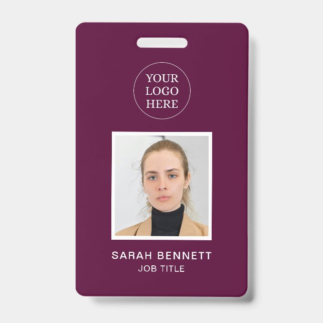 Badge Carte d'identité professionnelle magenta pour empl (Avant)