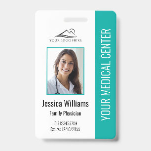 Badge Carte d'identité professionnelle médicale sarcelle
