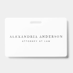 Badge Carte d'identité professionnelle minimaliste blanc