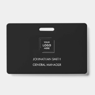 Badge Carte d'identité professionnelle minimaliste noire