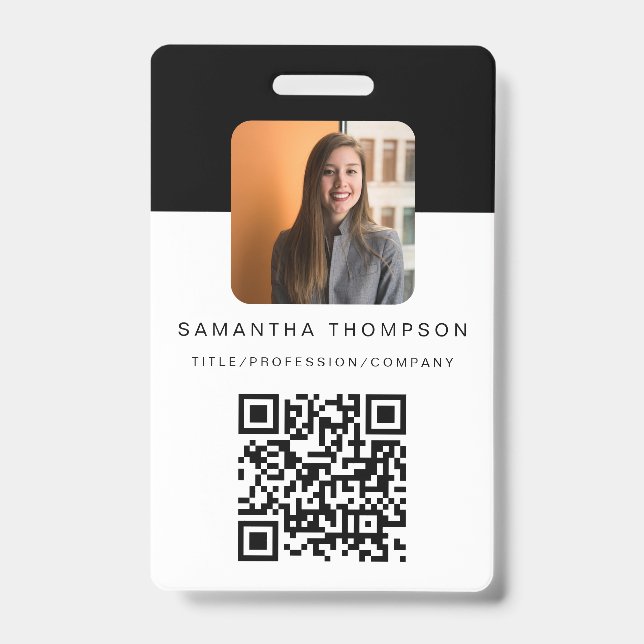 Badge Carte d'identité professionnelle moderne avec code (Avant)