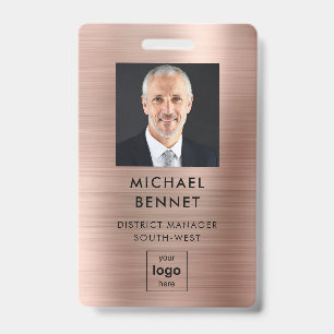 Badge Carte d'identité professionnelle moderne en faux o