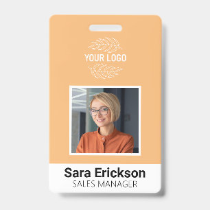Badge Carte d'identité professionnelle moderne Peach Emp