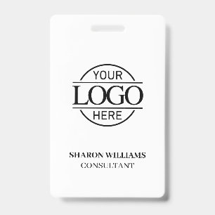 Badge Carte d'identité professionnelle Noir Blanc avec l