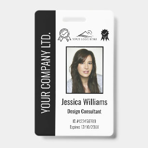 Badge Carte d'identité professionnelle noire personnalis