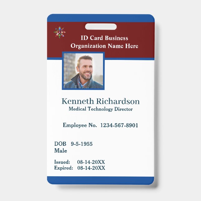 Badge Carte d'identité professionnelle personnalisée ave (Avant)