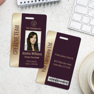 Badge Carte d'identité professionnelle personnalisée bor