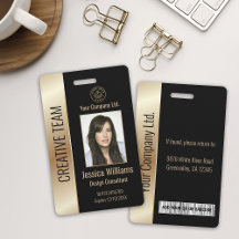 Carte d'identité professionnelle personnalisée en 