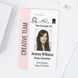 Badge Carte d'identité professionnelle personnalisée ros