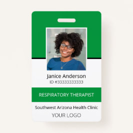 Badge Carte d'identité professionnelle verte de l'employ