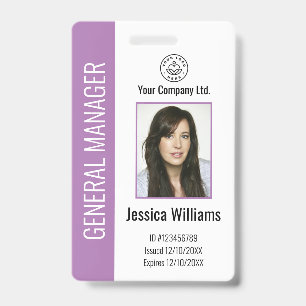 Badge Carte d'identité professionnelle violette personna