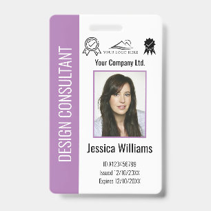 Badge Carte d'identité professionnelle violette personna