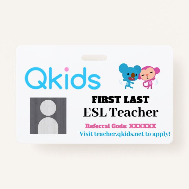 Badge Carte d'identité QKIDS (Devant)