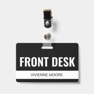 Badge Carte d'identité simple et noire pour employé de r