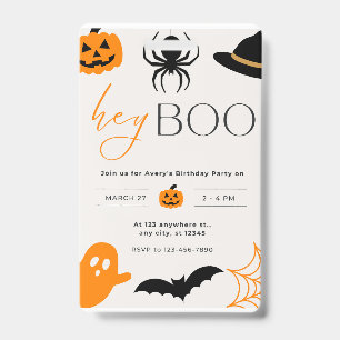 Badge carte d'invitation boo soirée Halloween