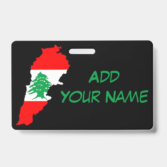 Badge Carte du Liban avec drapeau (Avant)