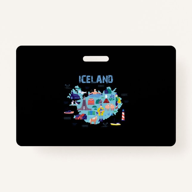 Badge Carte Islande (Devant)