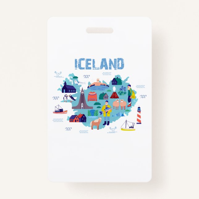 Badge Carte Islande (Devant)