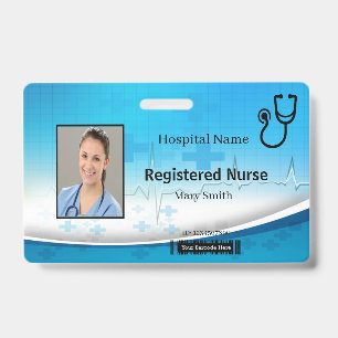 Badge Carte photo Stethoscope Cross Médicale