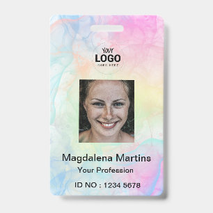 Badge carte professionnelle encre éclaboussures