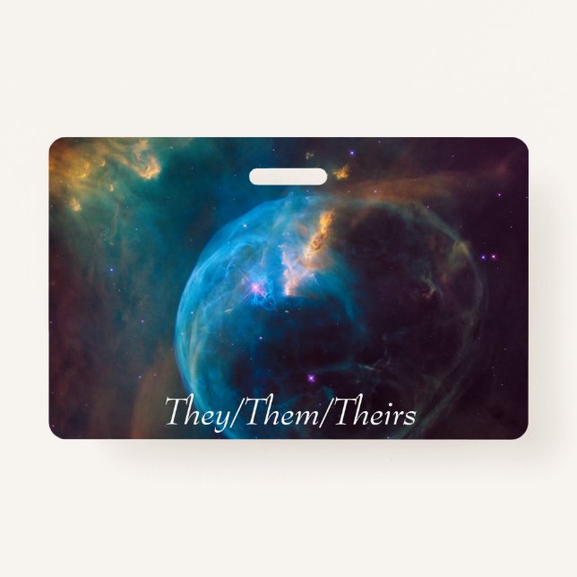 Badge Carte spatiale pronoun (Ils/eux/les leurs) (Devant)