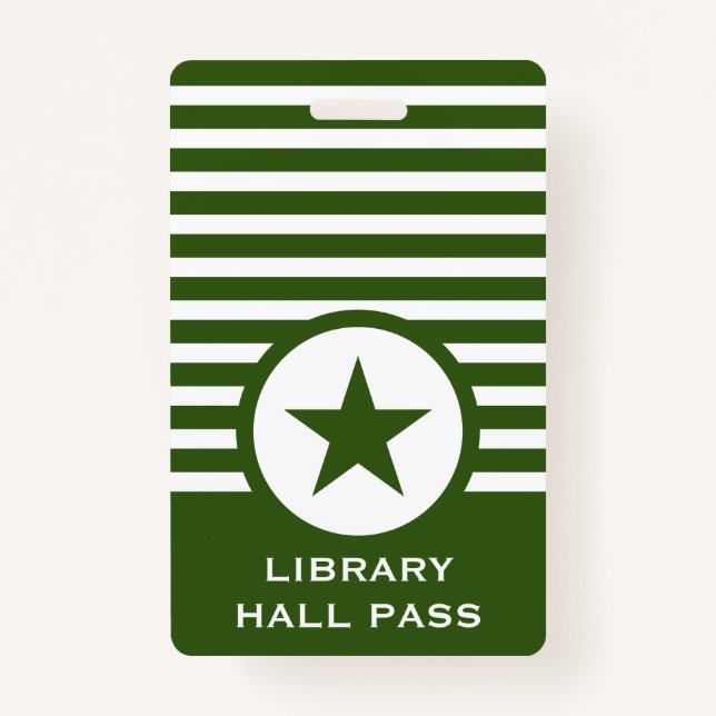 Badge Carte Striped Chic Star Hall pour enseignants (Devant)