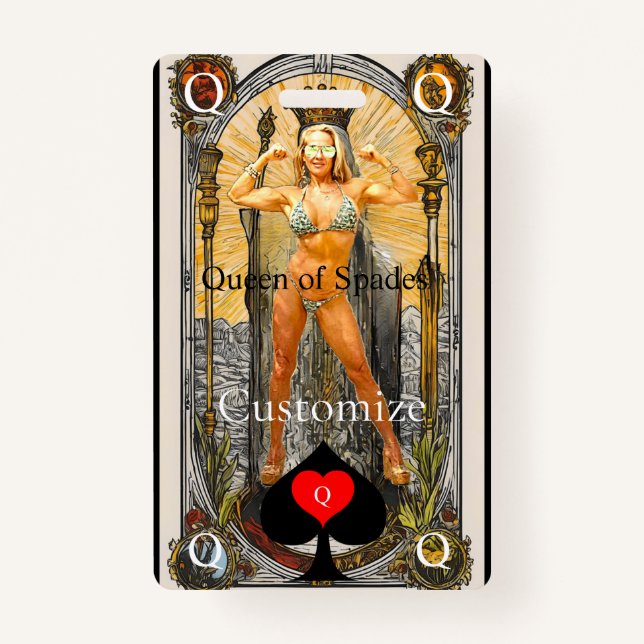 Badge Carte Tarot Reine des pique Thunder_Cove (Devant)