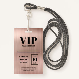 Badge Carte VIP All Access Rose Gold