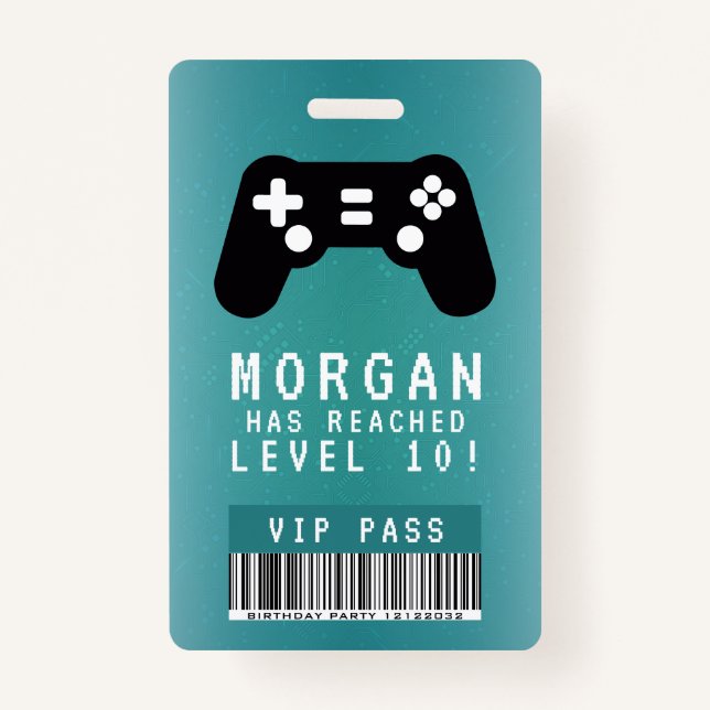 Badge Carte VIP d'anniversaire pour joueur  (Devant)