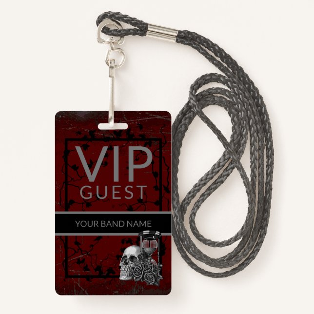 Badge Carte VIP Nom personnalisé Rock Band Lanyard (Devant avec lanière)