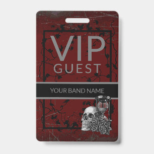 Badge Carte VIP Nom personnalisé Rock Band Lanyb B
