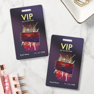 Badge Carte VIP personnalisée avec dégradé de violet fon